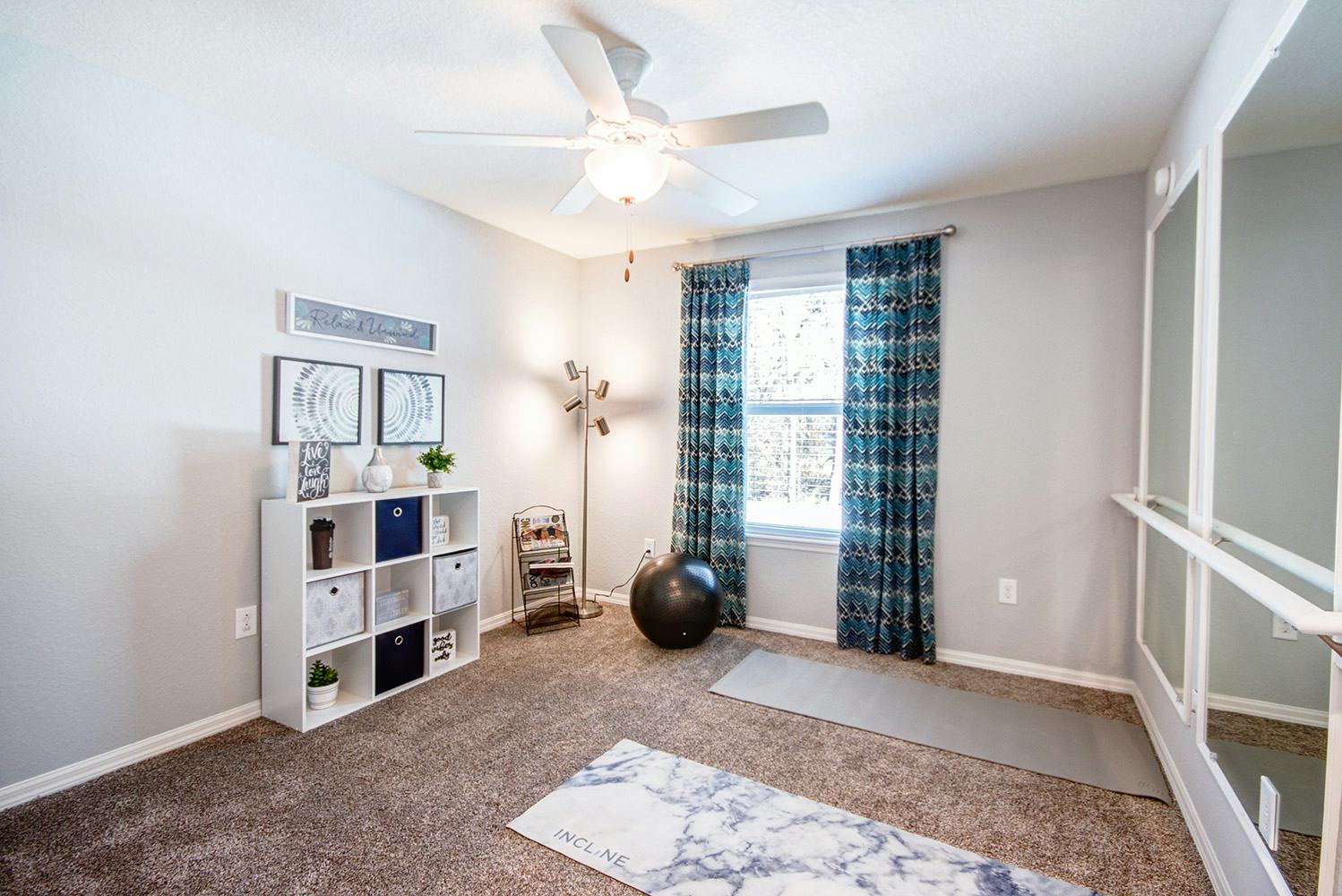 Yoga room in a townhome in Florida
